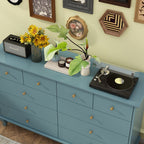 10 Drawer Double Dresser for Bedroom White Dresser Wide Storage