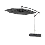 10 Ft. Solar Power Lighted Patio Umbrella with Base Stand