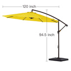 10 ft Steel Crank-lift Cantilever Umbrella With Weighted Base