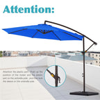 10 ft Steel Crank-lift Cantilever Umbrella With Weighted Base