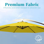 10 ft Steel Crank-lift Cantilever Umbrella With Weighted Base