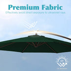 10 ft Steel Crank-lift Cantilever Umbrella With Weighted Base