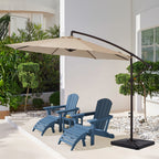 10 ft Steel Crank-lift Cantilever Umbrella With Weighted Base