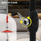 MAISON ARTS 10ft 3 Tier Auto-tilt Patio Umbrella Outdoor Double Vented Umbrella with LED Lights