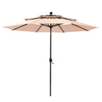 MAISON ARTS 10ft 3 Tier Auto-tilt Patio Umbrella Outdoor Double Vented Umbrella with LED Lights