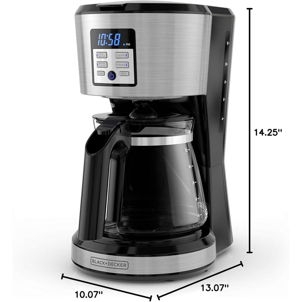 12-Cup Programmable Coffee Maker, Vortex Brew Technology, Black