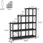 12 Shelves Ladder Bookshelf, Industrial Corner Bookshelf