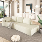 125 Stylish Chaise Lounge Modern Indoor Lounge Sofa Sleeper Sofa with Clean Lines for Living Room, Beige