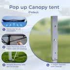 13' x 13' Outdoor Canopy Patio Gazebo Reinforced garden Pop-up Canopy Tentwith Elegant Corner Curtain - 13x13ft