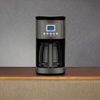 14-Cup Programmable Coffee Maker, Glass Carafe, Brew Strength Control, 1-4 Cup Setting, Black Stainless