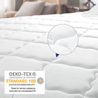14 Hybrid Mattress - Bamboo Charcoal Gel Memory Foam & 7-Zone Pocket Coil Support, Medium Firm, 100-Night Trial