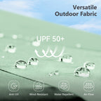 MAISON ARTS 15-foot Rectangular Crank Double-sided Outdoor Market Umbrella Solar LED Lighted Patio Umbrella with Base Included