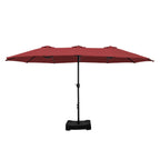 MAISON ARTS 15ft Double-Sided Patio Extra Large Twin Umbrella with Base Included
