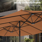 MAISON ARTS 15ft Double-Sided Patio Extra Large Twin Umbrella with Base Included