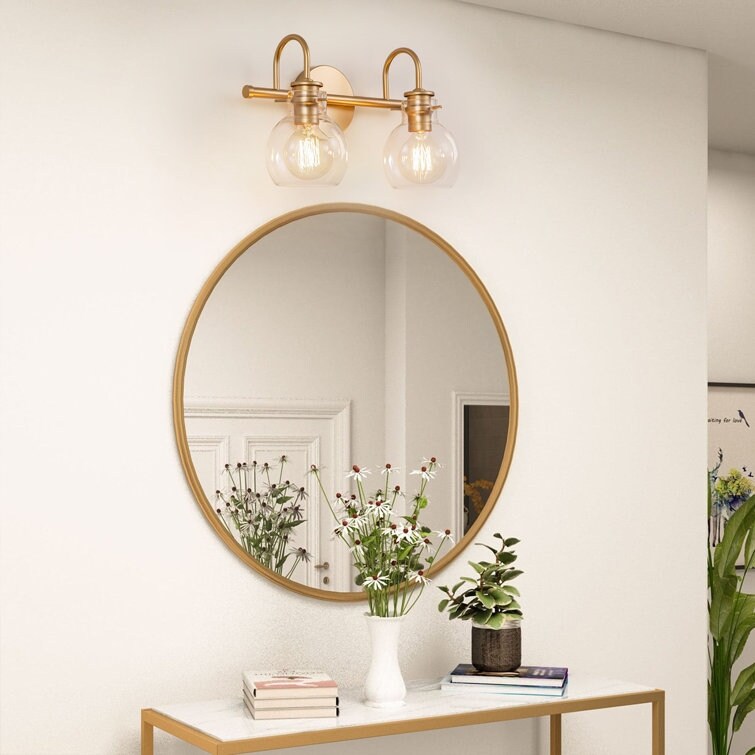 2/3 Light Bathroom Vanity Light Wall Sconce with Glass Shade