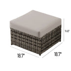2-PC Patio Wicker Ottomans--Clearance