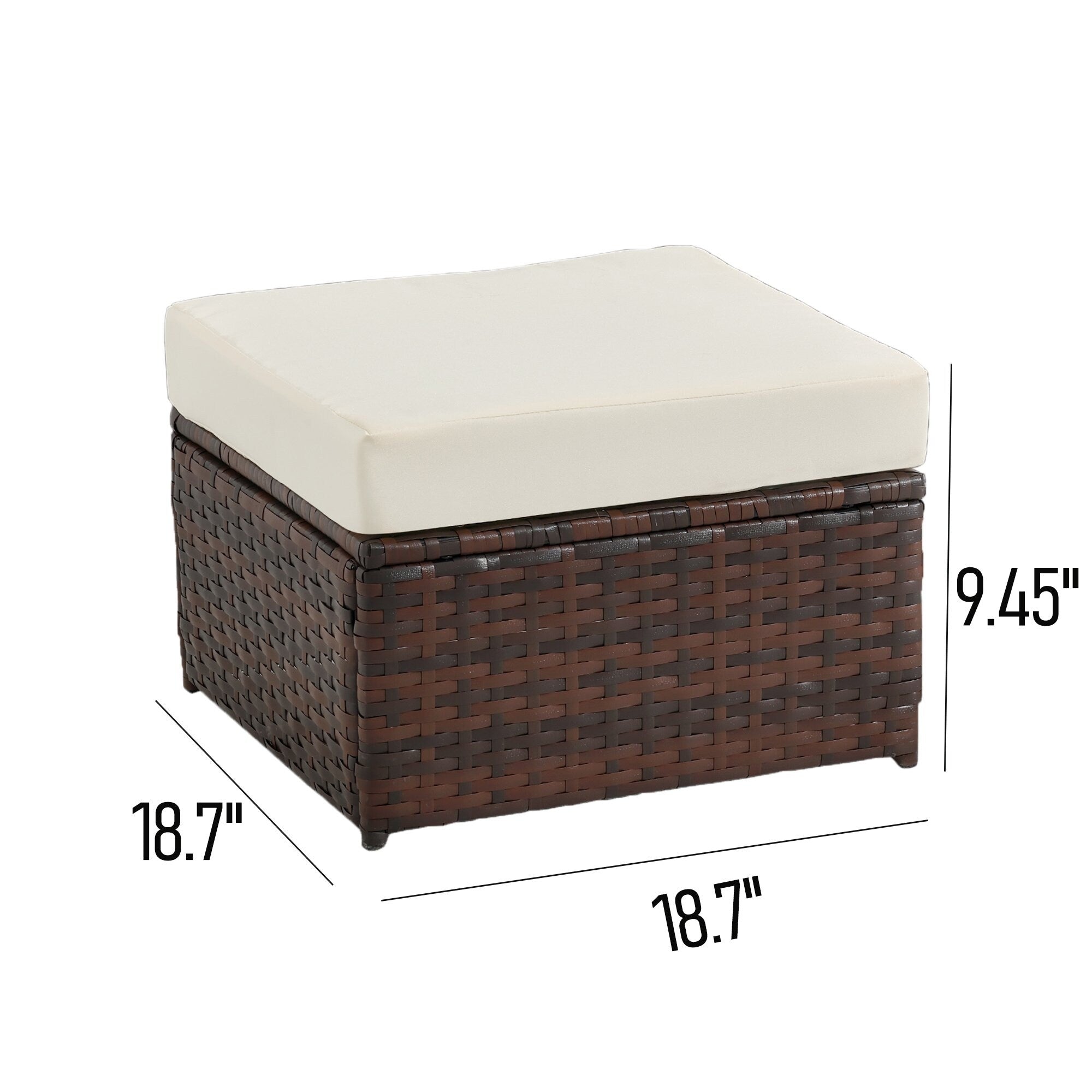 2-PC Patio Wicker Ottomans--Clearance
