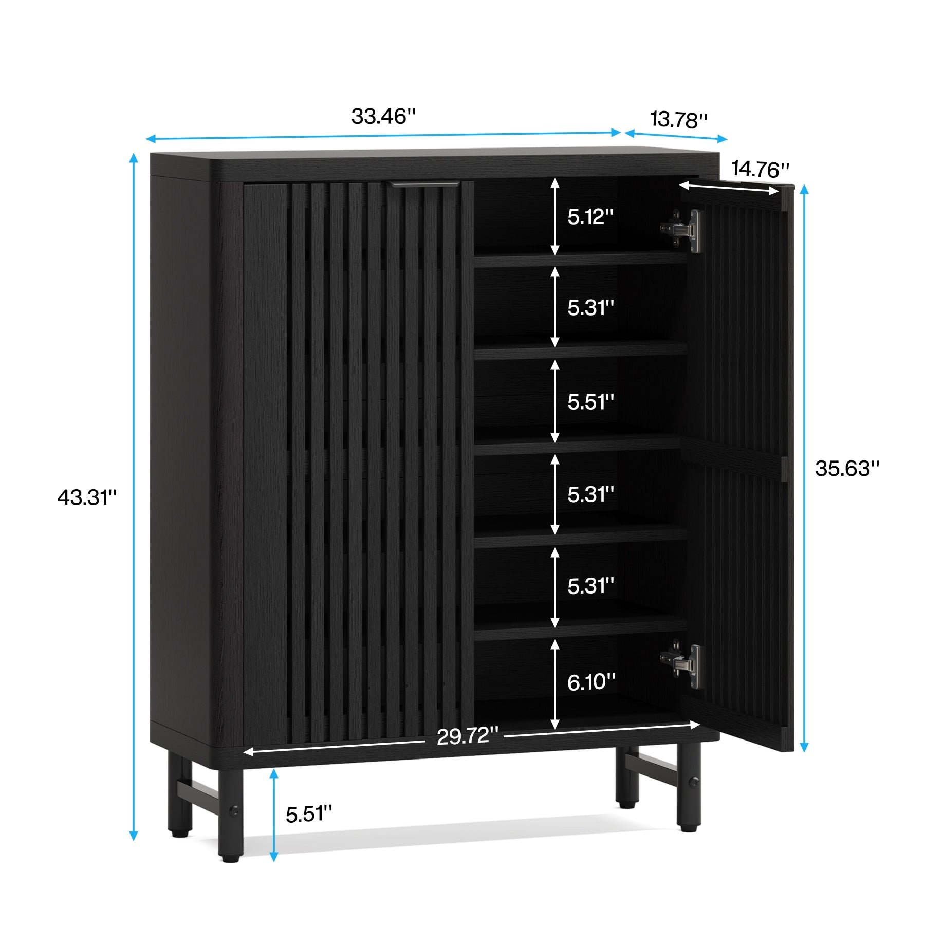 24 Pairs Shoe Storage Cabinet with Door for Entryway Living Room