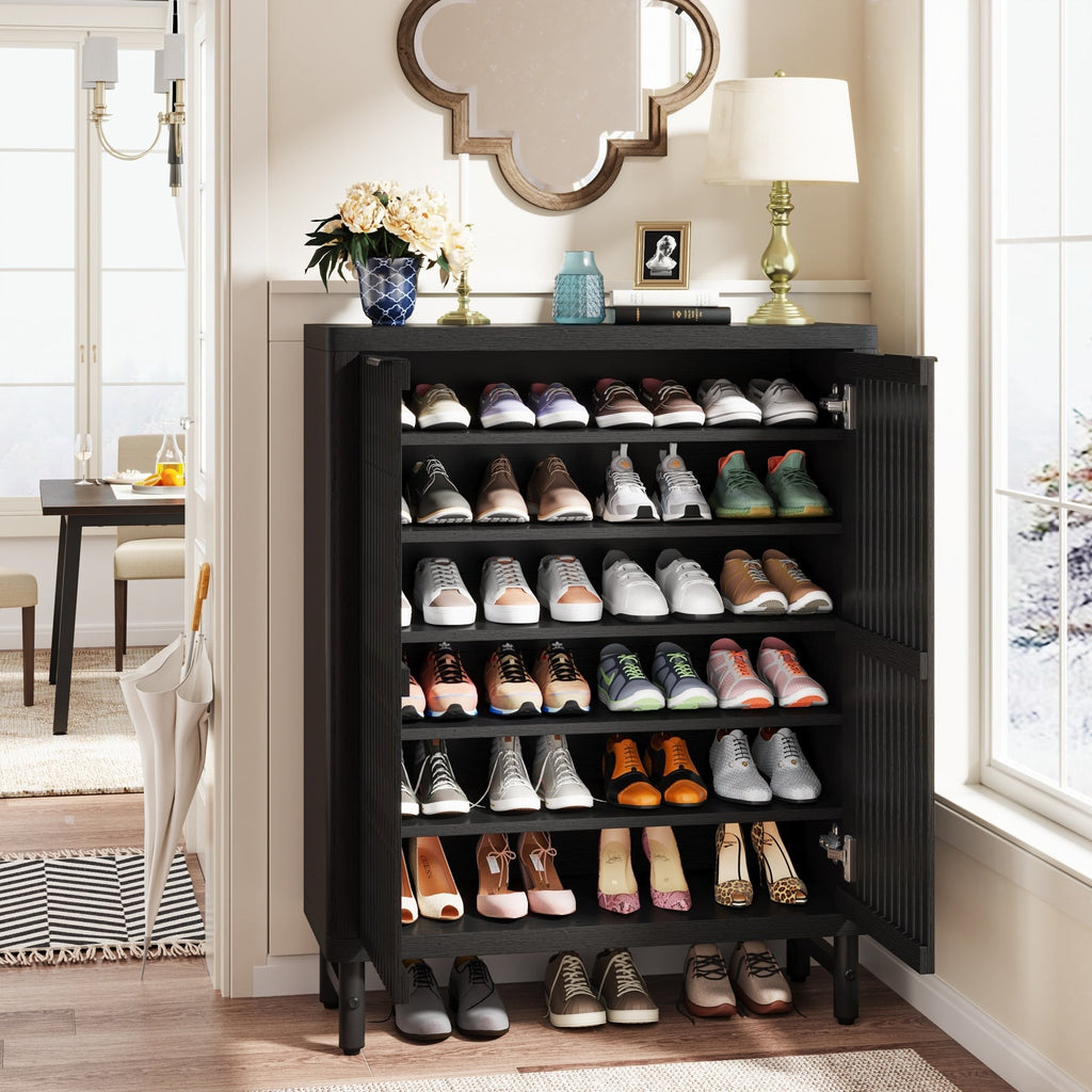 24 Pairs Shoe Storage Cabinet with Door for Entryway Living Room