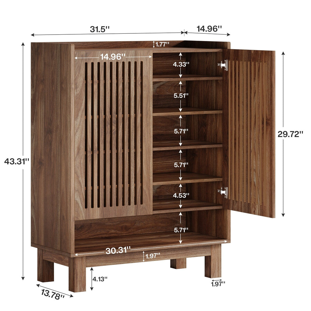 24 Pairs Shoe Storage Cabinet with Door for Entryway Living Room