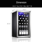 26 Bottle Wine Cooler/Cabinet Beverage Refigerator Mini Fridge - 17.52*19.29*31.18in