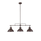 3-Light Industrial Farmhouse Dome Pendant Metal Linear Kitchen Island Pendant Light Oil Rubbed Bronze Finish