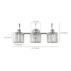 3/4-Light Modern Glam Linear Dimmable Crystal Bathroom Vanity Lights Over Mirror