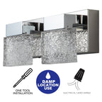C Cattleya Stainless Steel 3000K Integrated LED Vanity Light with Art Glass Shades - Chrome