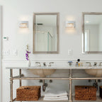 C Cattleya Stainless Steel 3000K Integrated LED Vanity Light with Art Glass Shades - Chrome