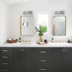 C Cattleya Stainless Steel 3000K Integrated LED Vanity Light with Art Glass Shades - Chrome