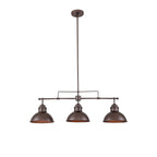 3-Light Industrial Farmhouse Dome Pendant Metal Linear Kitchen Island Pendant Light Oil Rubbed Bronze Finish