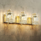 3-Light Modern Glam Bathroom Vanity Lights Crystal Wall Sconce Light for Mirror