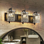 3-Light Modern Glam Bathroom Vanity Lights Crystal Wall Sconce Light for Mirror