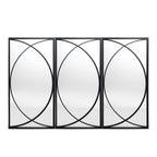 3-Piece Black Metal Rectangular Wall Mirror Set - 31.9 H x 15.75 W x 0.75 D