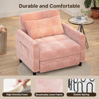 3-in-1 Adjustable Sleeper Sofa Bed, Pull Out Chair Sofa, Convertible Folding Bed for Living Room