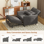 3-in-1 Adjustable Sleeper Sofa Bed, Pull Out Chair Sofa, Convertible Folding Bed for Living Room