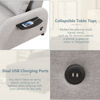 3-in-1 Pull-Out Sofa Sleeper with Collapsible Wing Table & USB Ports by Harper&Bright Designs
