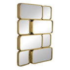 32 Inch Luxury Wall Decor Mirror, 8 Gold Finished Curved Metal Frames