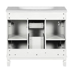 36'' Modern Bathroom Vanity with Top Sink and Mirror Cabinet,2 Doors and 2 Drawers