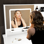 39.4'' W Dresser Makeup Vanity Set with Stool and Mirror Room