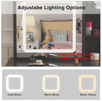 39.4'' Wide Makeup Vanity Set with Stool and Mirror