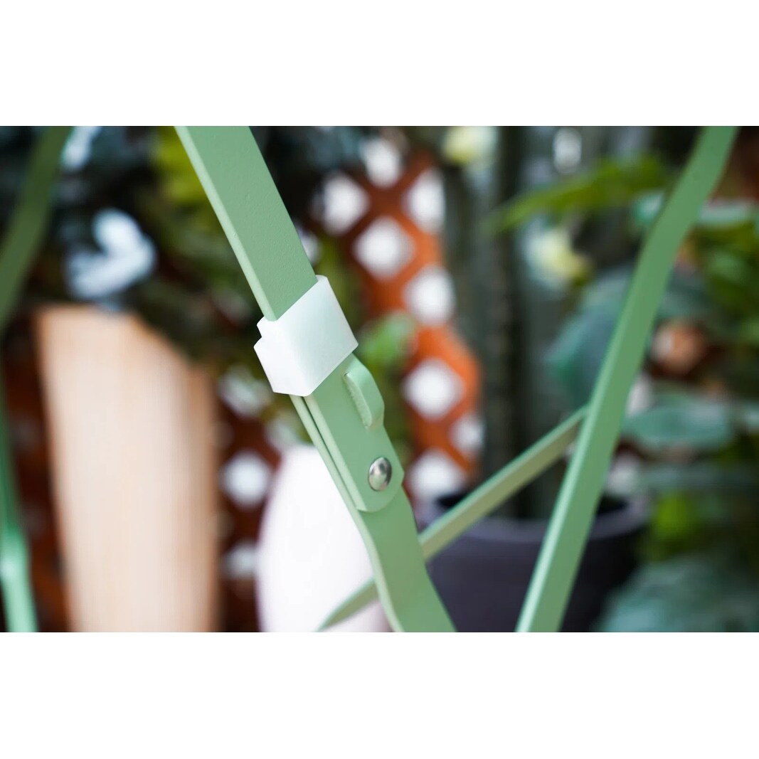 3pc Metal Folding Bistro Set, Weather-Resistant Outdoor/Indoor Conversation Set for Patio, Yard, Garden