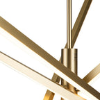 Black/ Gold Modern Aluminum LED Chandelier Linear Sputnik Ceiling Pendant Light for Living/ Dining Room/ Kitchen