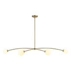 4-Light Modern Gold Simple Linear Sputnik Pendant Island Light/ Dining Room Light - 51.18 in. W x 11.02 in. D x 5.91 in. H
