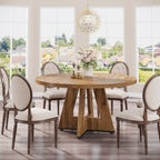 47 Round Dining Table for 4, Farmhouse Kitchen Table Small Dinner Table Wood Kitchen Table for Dining Room Living Room