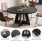 47 Round Dining Table for 4, Farmhouse Kitchen Table Small Dinner Table Wood Kitchen Table for Dining Room Living Room