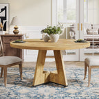 47 Round Dining Table for 4, Farmhouse Kitchen Table Small Dinner Table Wood Kitchen Table for Dining Room Living Room