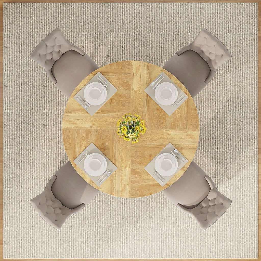 47 Round Dining Table for 4, Farmhouse Kitchen Table Small Dinner Table Wood Kitchen Table for Dining Room Living Room