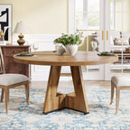 47 Round Dining Table for 4, Farmhouse Kitchen Table Small Dinner Table Wood Kitchen Table for Dining Room Living Room