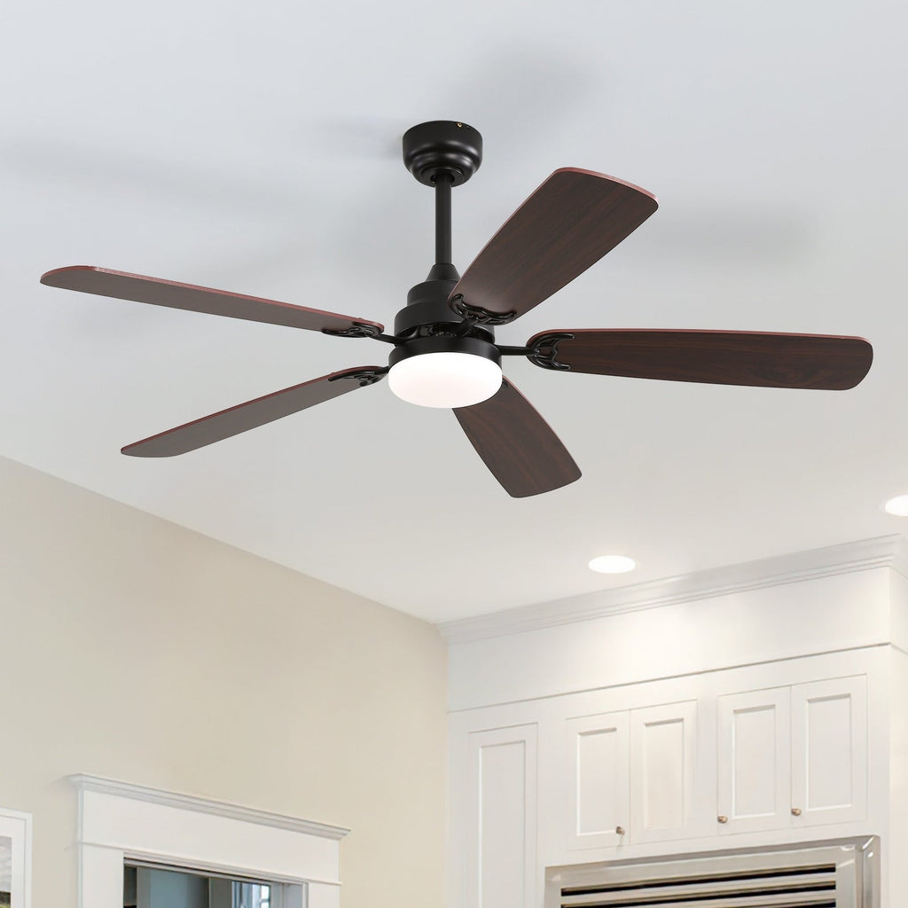 48 and 52 Integrated LED Ceiling Fan with Light and Remote, Reversible DC Motor